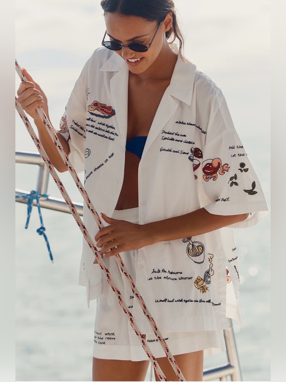 CELADINE TAPAS BAR EMBROIDERED SHORTS - Size M White - Picture 7 of 9